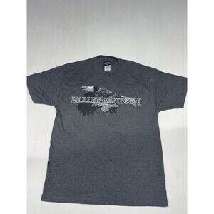 Harley Davidson T Shirt Modesto CA Gray Short Sleeve Eagle Logo Back Hit Mens L